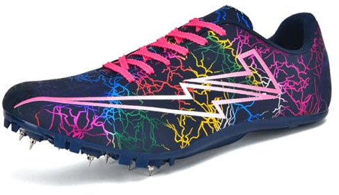 ZHENSI Zapatillas De Atletismo con Clavos para Niños Hombres Y Mujeres Ligeras para Carreras Y Sprint,Púrpura,34 EU