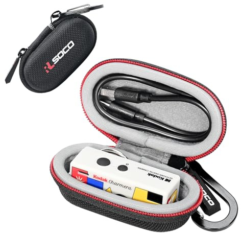 RLSOCO Étui pour Kodak CHARMERA Porte-clés Appareil Photo numérique | Résistant aux Chocs, à la poussière et à l'eau,étui de Transport avec Mousqueton Robuste(Étui Uniquement) (Noir)