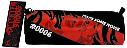 CYPBRANDS - Pokémon, zylindrisches Federmäppchen, Stifthalter, Schulmaterial, Charizard, Federmäppchen, Schwarz, offizielles Produkt
