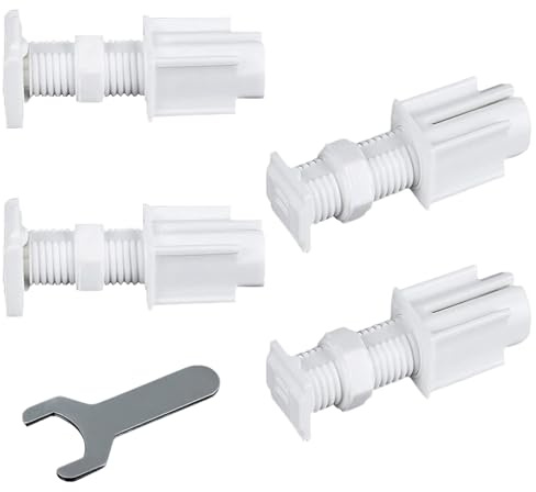 No Drill Venetian Blinds Brackets for Windows, 4 Pcs Blind Fittings with Wrench, Easy Installation, No Drilling, Plastic Material, White, for Bedroom Living Room Office