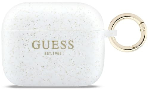 CG Mobile Guess Silikon-Glitzerring-Schutzhülle für AirPods Pro 3 (Weiß)
