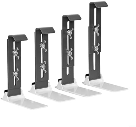 BlesConi 4 soportes de acero inoxidable para macetas, soporte de alféizar de ventana ajustable en altura para macetas de balcón, kit de fácil instalación