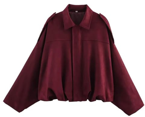 WZMYDBD Giacca Bomber Donna In Pelle Scamosciata Con Risvolto Con Zip Giacca Moto Donna Bomber Softshell In Finta Pelle Giacche Primavera Inverno Caldo Giacca Maniche Lunghe Moda Camoscio