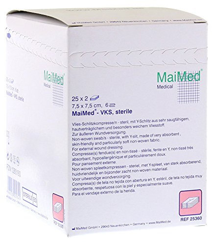 MaiMed-VKS-steril 7,5x7,5cm 6-f., 25x2 St./Box | Box (50 Stück)