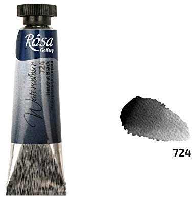 Professional Watercolour Paint, 10ml Tubes, Gallery, Artist Quality (Neutral Black)
