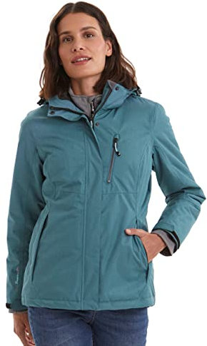 Killtec Damen Funktionsjacke Mit Abzippbarer Kapuze Nira, blaugrün, 52, 32262-000