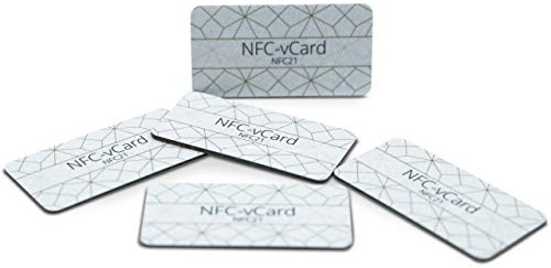 NFC21 NFC-vCard.de Sticker Kit, On-Metal, 35x18 mm, NTAG213, Gold, 5 Stück + 1 NFC vCard Account