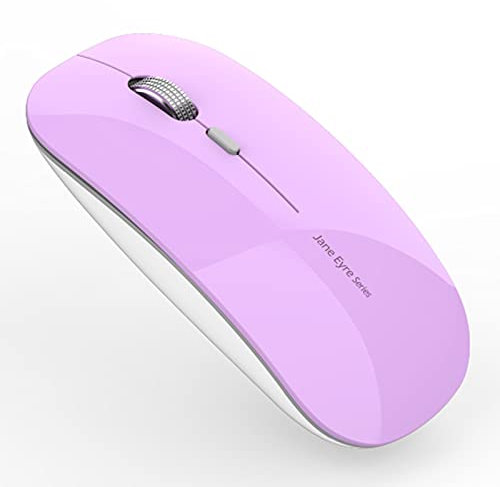 Uiosmuph Q5 Mouse Wireless Ricaricabile,Senza Fili Silenzioso 2,4G 1600DPI Mouse Portatile da Viaggio Ottico con Ricevitore USB per Windows 10/8/7/XP/Vista/PC/Mac(Purple)
