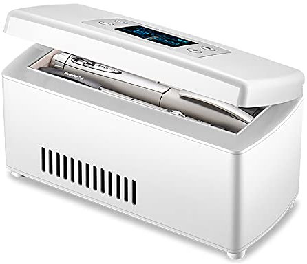 Yclty Refrigerador PortáTil de Insulina Mini Refrigerador Enfriador EléCtrico Nevera Coche Refrigerador de Medicamentos para el Hogar Oficina Viajes 2-18 ° C
