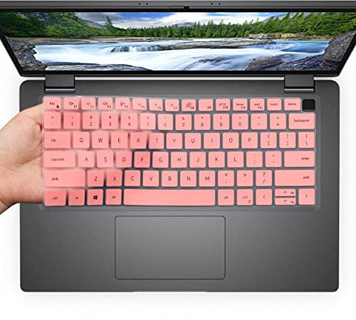 i-Tensodo Keyboard Cover for Dell Latitude 14 7450/7440/7430/7420/7410, 5440/5431/5430/5420/3440, 9420/9430, 7520, 9510/9520 Laptops - Pink Silicone Stain-Resistant Keyboard Skin