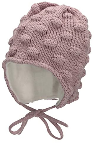 Sterntaler Baby Mädchen Strickmütze GOTS - Mütze aus Baumwolle Mit Bindeband, Flieder, 49