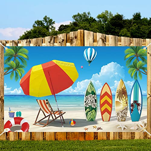 Strand Banner, Beach Party Hintergrund, Hawaii Surfbrett Hintergrund, Hawaii Deko Beach Surfing, Sommer Aloha Hintergrundbanner Tropischen Hawaiianischen Party Hintergrund Banner für Beach Surfboard