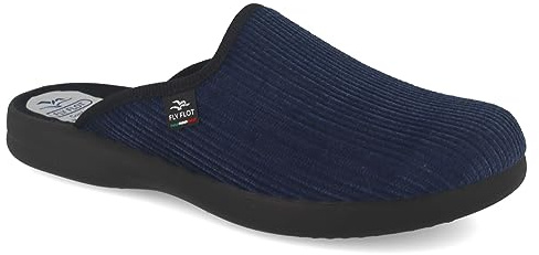 Fly Flot Herren Hausschuh Cord Pantoffel mit Leichter Piumatech Laufsohle 220092, Größe:46 EU, Farbe:Blau
