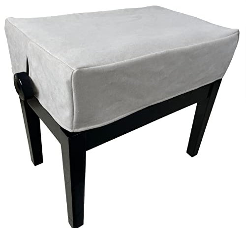 Abdeckung Für Klavier Hocker Schwarz Klavierhocker Anti-Staub Stoff Mit Löchern Für Einzelsitz Pianobank, Universal Klavierbank Cover Von Klavier, Flügel Und E-Piano(Single Stool Cover, Offwhite)