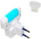FISHTEC - Weiches LED Nachtlicht Blau - Nachtlampe - Nachtlicht für Kinderzimmer oder Flur - Steckdose - Ein/Aus-Taste - Farbe Weiß - Lichtambiente Diskret und Beruhigend - Schlichtes Design