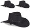 Relaxdays Cowboyhut, 3er Set, Westernhut, Damen & Herren, im Westernstyle, Fasching, Karneval, für Erwachsene, schwarz