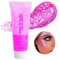 Go Ho Hot Pink Body Glitter Gel,Singer Concerts Pink Face Glitter Makeup,Holographic Long Lasting Chunky Sequins Glitters for Eye Lip Hair Nails,Festival Rave Accessories,52g