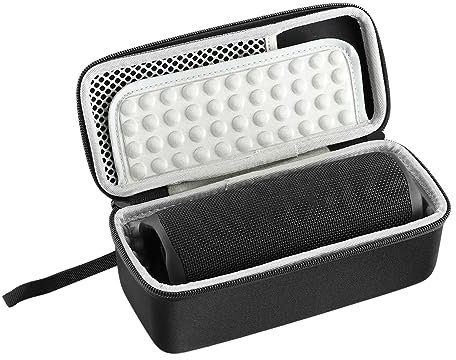 AMZLORD Funda para altavoz Bluetooth inalámbrico J-BL Flip 6, funda protectora para altavoz portátil, impermeable, a prueba de golpes, bolsa de almacenamiento de EVA dura con asa (gris)
