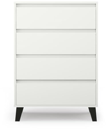 3E 3xE living.com Kommode, Sideboard mit 4 Schubladen in weiß (B: 70cm x H: 99,5cm x T: 39cm)