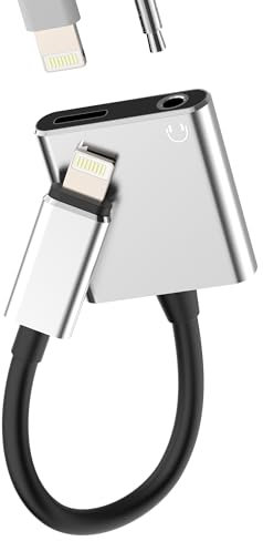 Lightning to Jack Adapter 3.5mm (2-in-1) Charger Headphones for Apple for iPhone 14 13 12 11 Pro Max for iPad Mini Accessories AUX Car Headset Dongle AUX Charging Converter