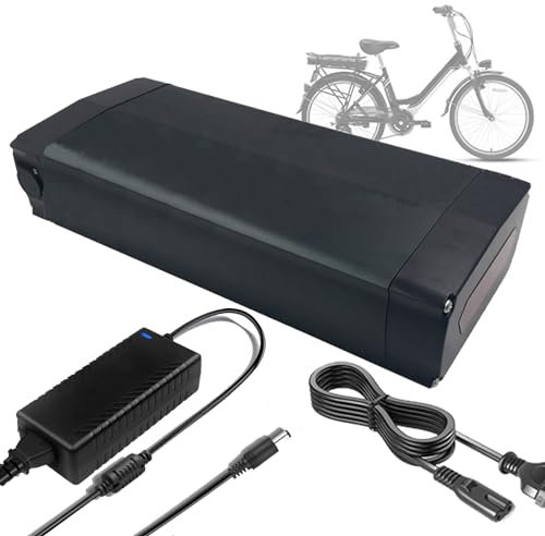 FREEDOH Batterie de Support arrière Batterie au Lithium 48V Batterie de Porte-Bagages 48V Batterie de Remplacement 48V avec Chargeur pour Moteur 0-1200W,48v24ah