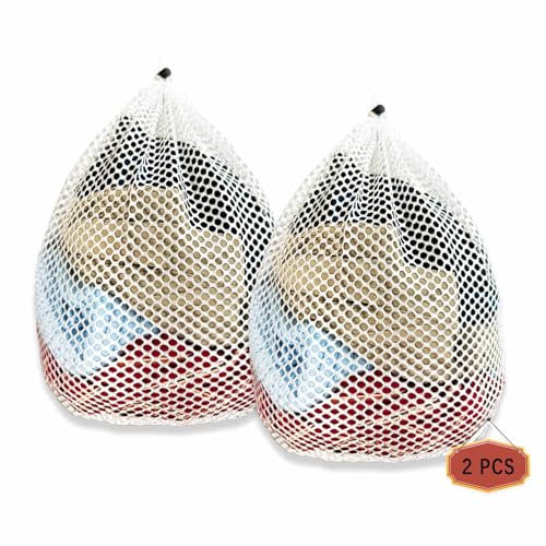 2 Pezzi Sacchetti Lavatrice Biancheria, Sacchetto Lavatrice 50 x 60 cm, Retina per Lavatrice con coulisse e fibbia di bloccaggio, Retine per Lavatrice Impedisce ai Vestiti di Deformarsi e Sgualcirsi