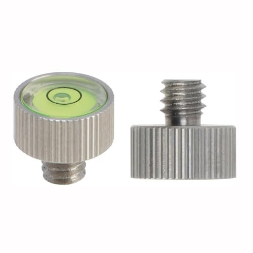 FOTGA 2 mini livella a bolla in acciaio inox con vite 1/4-20 universale per fotocamera DSLR, gabbia per fotocamera, manico superiore, piastre, treppiede, fotografia video Rig