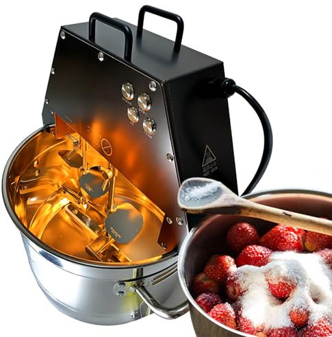 commerciale Salsa Mescolatore Macchina Automatica Mescolatore Elettrico Pentola per Marmellata, Attrezzatura per Miscelatore Alimentare in Acciaio Inox con Doppia Paletta/Ventola Ausiliaria