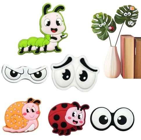 Lot de 6 aimants pour en pot | Aimants amusants pour | Yeux magnétiques de dessin animé | Décoration aimantée sans danger pour les | Accessoires mignons pour