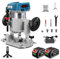 ONEVAN Cordless Router for Makita 18V, Brushless Edge Router One-Hand Router Cordless Wood Trimmer Katsu Tools for Woodworking, with 3 Collets 6mm, 6.35mm, 8mm (Without Battery) (5 Speeds)