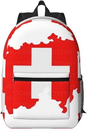 BGSHJVF Stylish Swiss Flag Travel Backpack, Large Capacity Laptop Bag, Suitable for Work, Travel and Gym, Black, One Size, Black, One Size