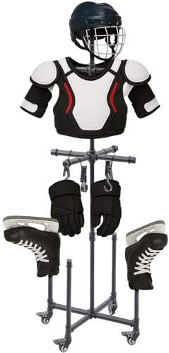 AceOrbit Séchoir à linge pour hockey sur glace - Support de séchage tactique en métal pour équipement de sport - Noir