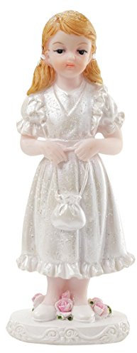 HobbyFun Tortenaufsatz Tortenfigur Cake Topper Kommunion Konfirmation Mädchen 11 cm