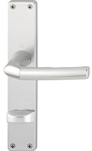 HOPPE 2x Drückergarnitur BIRMINGHAM auf Langschild WC, ÖNorm, für Türstärke 37-42mm, silber eloxiert, Doppelpack
