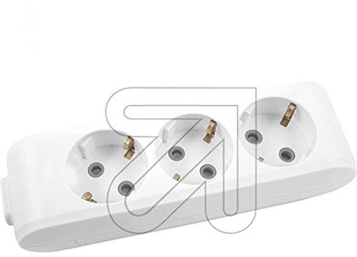 VIKO x-tendia – Steckdosenleiste 3 x Strom T. 2-polig + Erde 16 A 250 V ohne Kabel weiß