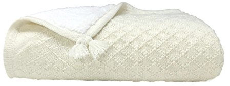 effe bebe Knoten Zopfmuster Sherpa Babydecke 30x40 (Cremeweiß)