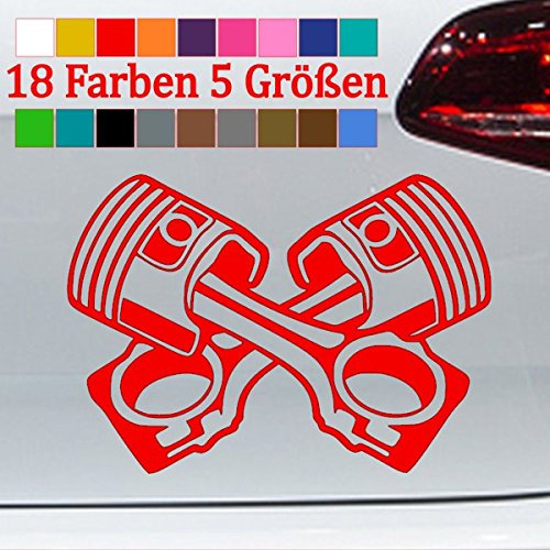 Kolben Aufkleber Piston Power Car GTI Tuning Auto JDM Sticker 18 Farben 5 Größen