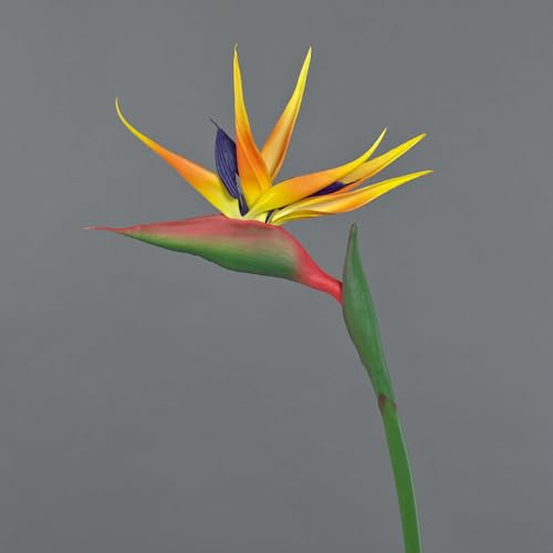 artplants.de Künstliche Papageienblume LATIFA, 80 cm, 17x20 cm | orange-violett - Künstliche Blume