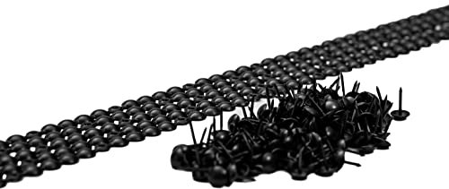 5 bandes de clous tapissier + 100 clous - Lentille Fer - Noir - Ø9,5mm - Clous tapissier en bande