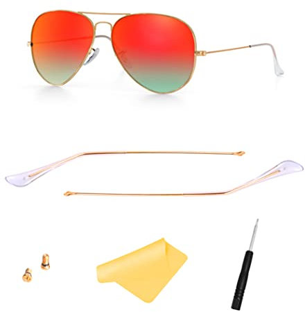 HiCycle2 Ersatz Bügel Armspitzen für Ray-Ban Ersatzteile für Aviator Serie RB3025 (BC03J-White)