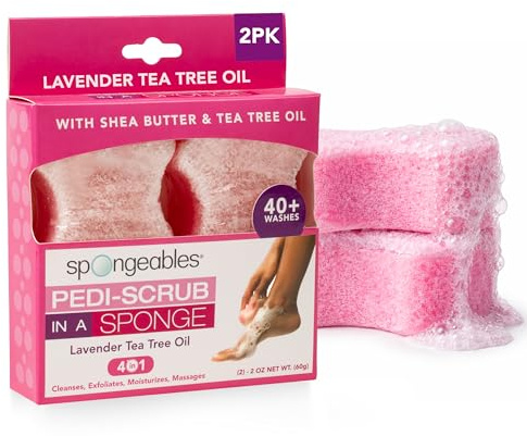 Pedi-Scrub In A Sponge Lavendel-Teebaumöl, 2 Stück