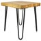 heimzeit Beistelltisch quadratisch aus hochwertigem Massivholz Eiche [Dicke: 4 cm, Maße: 40 x 40 cm] - Couchtisch [FSC-Zertifiziert] im stilvollen Industriedesgin mit schwarzen Hairpin Legs [41 cm]