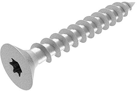 Vis pour panneaux de particules SECCARO 4 x 30 mm, acier galvanisé, vis à bois à filetage total, TX/douille hexalobulaire, 250 pièces