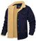 KEFITEVD Herren Knöpfbare Sherpa Fleece Gefütterte Cargo Jacken Mantel Winter Ripstop Strapazierfähiger Dicke Warme Winddichte Oberbekleidung Marine