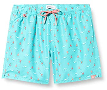 Springfield Maillot de Bain Flamant Rose, imprimé Vert, S Homme