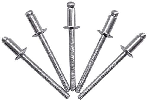 Confezione da 100 rivetti per ciechi in acciaio inox, 4,0 x 8 mm, testa a cupola, ribattini DIN 7337, A2, mandrino scanalato (100, 4,0 x 8 mm)