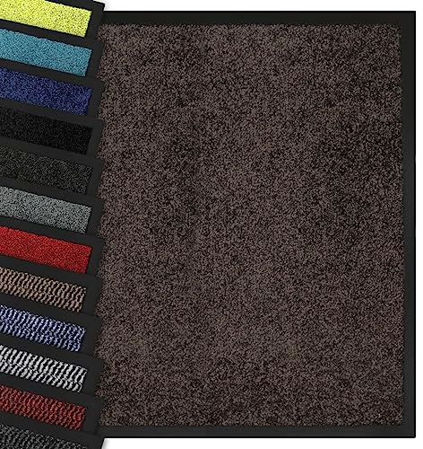Schmutzfangmatte BRIGHT - Premium Fußmatte einfarbig - Braun 60x90 cm