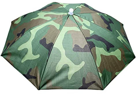 Blue Fish Freihändiger Regenschirm, Tragbarer wasserdichter Sonnensczschirm, UV-Scz-Sonnenregen-Regenschirm-Elastische Outdoor-Kopfbedeckung zum, Golf, Wandern