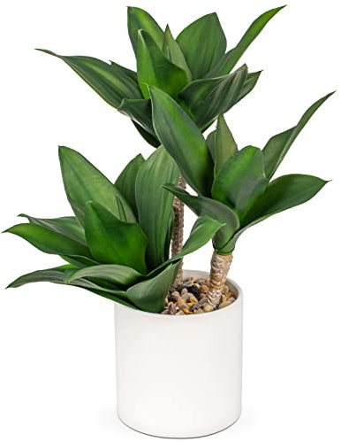 37 cm grandes plantas suculentas artificiales en maceta, 3 piezas de agave en maceta, suculentas artificiales en maceta, decoración de suculentas en maceta de aloe yuca real para el hogar, oficina,