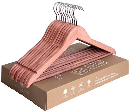 StorageWorks Kleiderbügel aus Zedernholz, 10 Stück, Holz-Kleiderbügel für Hemden, Jacken, Hosen, Anzüge, Pullover